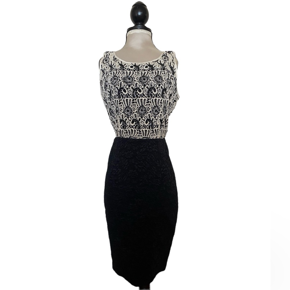 New Tracy Reese Sleeveless Combo Sheath Dress Crochet/Sequin Details Siz…